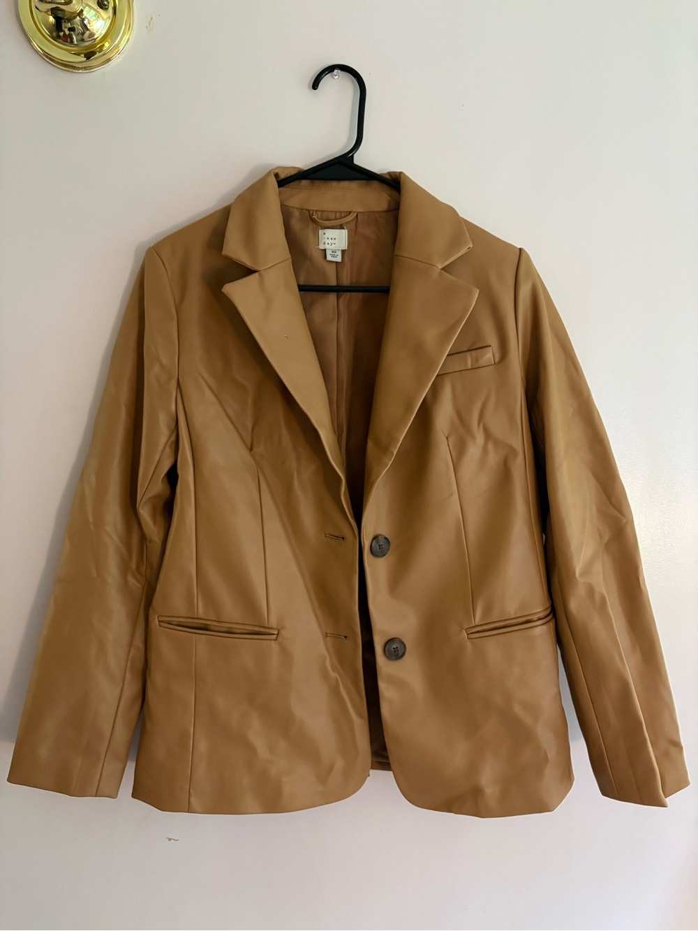 a new day Camel Faux Leather Blazer